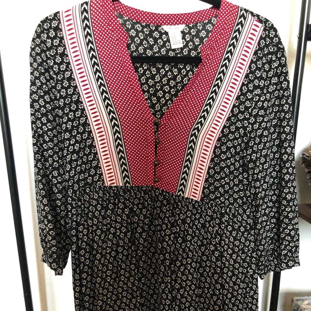 Printed dress, long sleeve.